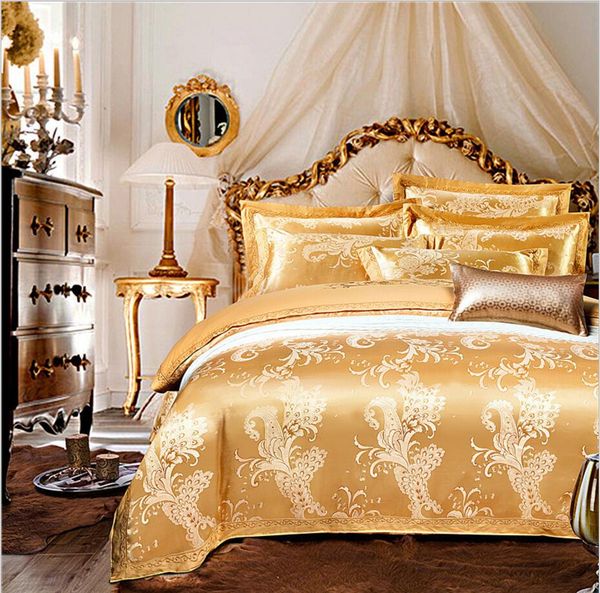 golden embroidered jacquard satin bedding sets luxury 4pcs noble home decoration duvet cover bed sheet pillowcases king
golden embroidered jacquard satin bedding sets luxury 4pcs noble home decoration duvet cover bed sheet pillowcases king