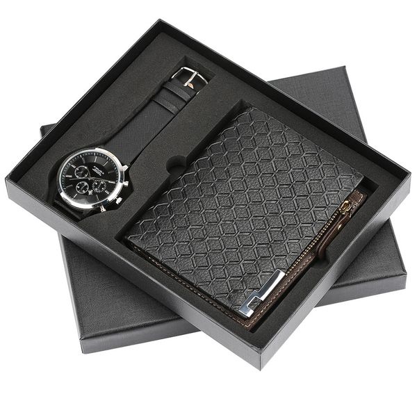mens watch reloj masculino leather men's quartz clock gift set with wallet modern black male wristwatches reloj pin buckle, Slivery;brown
mens watch reloj masculino leather men's quartz clock gift set with wallet modern black male wristwatches reloj pin buckle, Slivery;brown