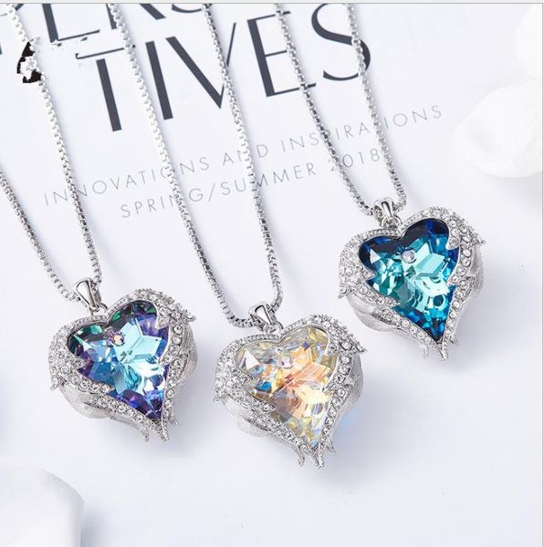 women heart of the sea crystal necklace sweater chain fashion heart necklaces imitation rhodium plated, Silver
women heart of the sea crystal necklace sweater chain fashion heart necklaces imitation rhodium plated, Silver