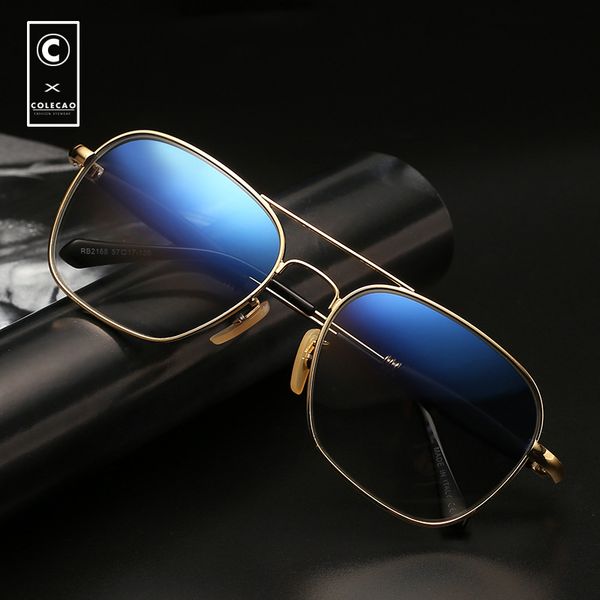 ccolecao men pilot sunglasses vintage gold square frame glass lens sun glasses uv400 fashion 2018 new design eyewear 251, White;black
ccolecao men pilot sunglasses vintage gold square frame glass lens sun glasses uv400 fashion 2018 new design eyewear 251, White;black