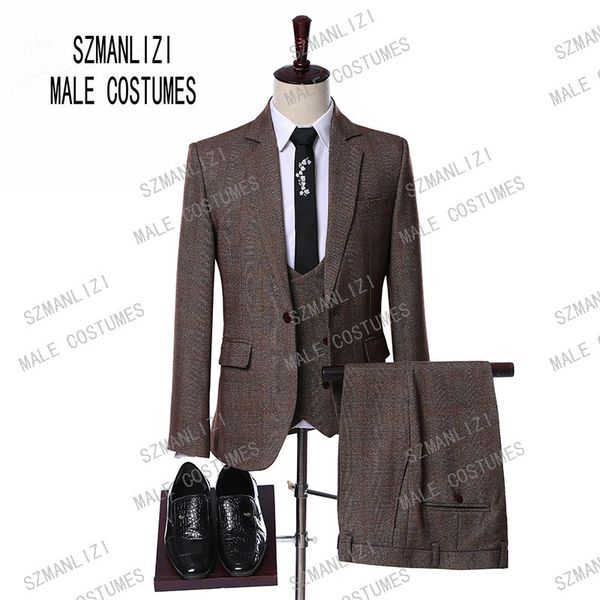elegant designs 2019 casual business brown plaid 3 pieces formal dress mens suits set men wedding suit for men groom tuxedos, Black;gray
elegant designs 2019 casual business brown plaid 3 pieces formal dress mens suits set men wedding suit for men groom tuxedos, Black;gray
