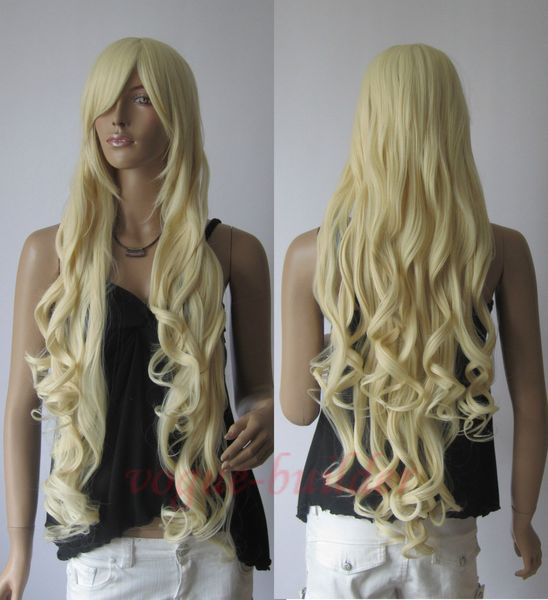 33" heat resistant long blonde spiral wavy cosplay wig 613#, Black;brown
33" heat resistant long blonde spiral wavy cosplay wig 613#, Black;brown