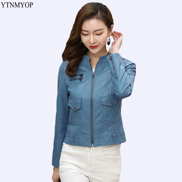 ytnmyop spring and autumn leather clothing for girls plus size 5xl blue leather coat outerwear o-neck short women jacket, Black
ytnmyop spring and autumn leather clothing for girls plus size 5xl blue leather coat outerwear o-neck short women jacket, Black