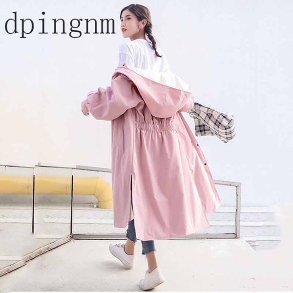 women loose hooded long trench coats 2018 autumn new fashion two side wear long sleeve pockets women's windbreaker coat, Tan;black
women loose hooded long trench coats 2018 autumn new fashion two side wear long sleeve pockets women's windbreaker coat, Tan;black