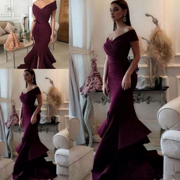 burgundy mermaid prom dresses 2019 v neck off the shoulder evening dress capped sleeves sweep train mermaid party dresses, Black;red
burgundy mermaid prom dresses 2019 v neck off the shoulder evening dress capped sleeves sweep train mermaid party dresses, Black;red