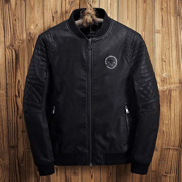 wholesale- autumn winter brand leather jacket men fleece lining stand collar locomotive jaqueta couro bomber jacket pu leather coat suede, Black
wholesale- autumn winter brand leather jacket men fleece lining stand collar locomotive jaqueta couro bomber jacket pu leather coat suede, Black