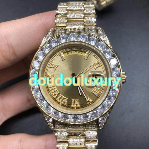 new hip hop rap style men's watch golden ice diamond fashion popular watch 43mm automatic double calendar watch, Slivery;brown
new hip hop rap style men's watch golden ice diamond fashion popular watch 43mm automatic double calendar watch, Slivery;brown