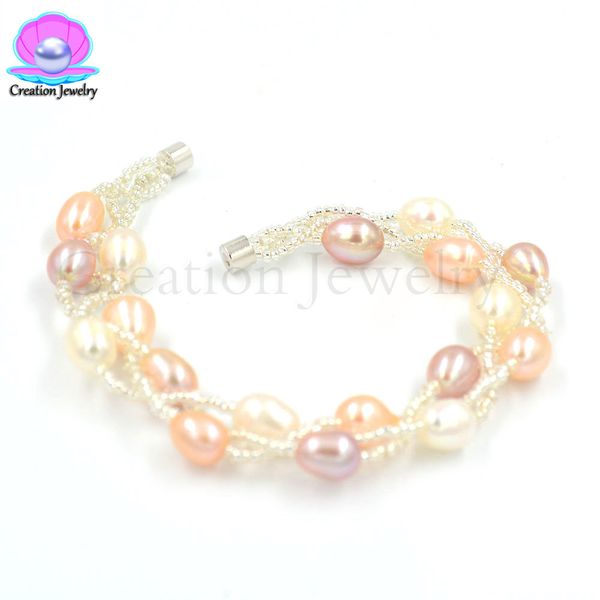 7 inches fashion freshwater pearls women's bracelet magnetic clasps hand chain christmas birthday wedding party kids girlfriend gifts, Black
7 inches fashion freshwater pearls women's bracelet magnetic clasps hand chain christmas birthday wedding party kids girlfriend gifts, Black