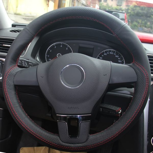 black genuine leather hand-stitched car steering wheel cover for volkswagen vw tiguan lavida passat b7jetta mk6
black genuine leather hand-stitched car steering wheel cover for volkswagen vw tiguan lavida passat b7jetta mk6