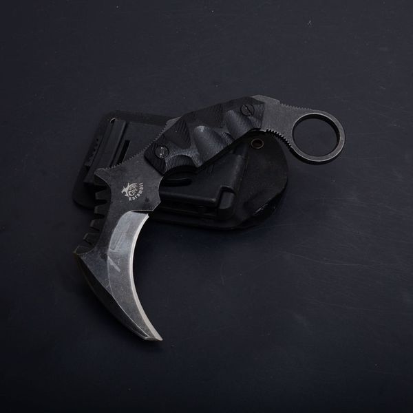 Karambit claw Fixed knife AUS-8 steel Black Blade 57HRC Black G10 Handle Hunting Hiking Knives EDC Survival tactical gear P554Q
Karambit claw Fixed knife AUS-8 steel Black Blade 57HRC Black G10 Handle Hunting Hiking Knives EDC Survival tactical gear P554Q