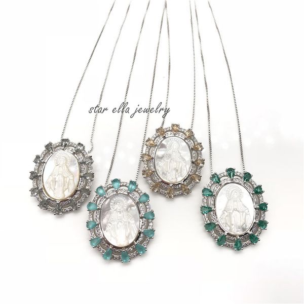 single piece silver color micro pave cz with setting glass stone oval mother of pearl virgin maria pendant necklace jewelry gift
single piece silver color micro pave cz with setting glass stone oval mother of pearl virgin maria pendant necklace jewelry gift