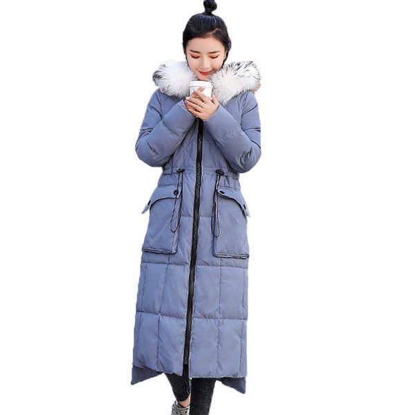 plus size slim elegant real fur collar 2018 winter coat women clothes cotton padded jacket female korean vwaist long parka a602, Black
plus size slim elegant real fur collar 2018 winter coat women clothes cotton padded jacket female korean vwaist long parka a602, Black