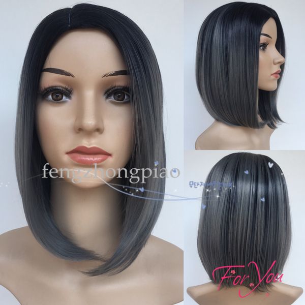 fzp fahion bob wig 12inch ombre dark grey short wigs for women synthetic straight hair wig simulation human hair wig, Black
fzp fahion bob wig 12inch ombre dark grey short wigs for women synthetic straight hair wig simulation human hair wig, Black