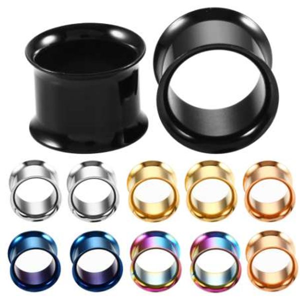 316l surgical steel colorful anodized without thread double flared hollow ear flesh tunnel plug ear expander gauge body jewelry, Silver
316l surgical steel colorful anodized without thread double flared hollow ear flesh tunnel plug ear expander gauge body jewelry, Silver
