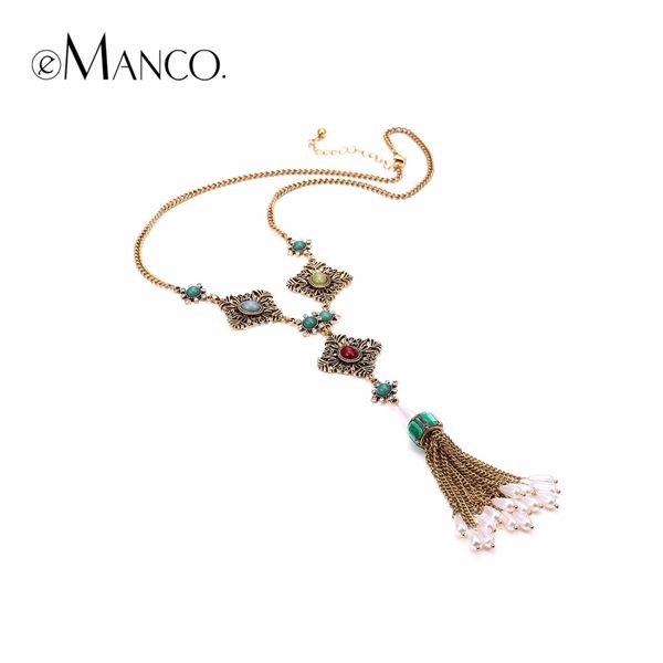 emanco women's vintage green glass gray yellow red resin pendant chain necklace ethnic long tassel 2017 fashion necklace jewely, Silver
emanco women's vintage green glass gray yellow red resin pendant chain necklace ethnic long tassel 2017 fashion necklace jewely, Silver