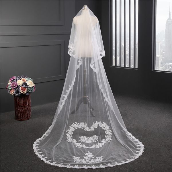 2018 new long white ivory wedding veil appliques lace beaded bridal veils bride wedding accessories for wedding dresses qc1215, Black
2018 new long white ivory wedding veil appliques lace beaded bridal veils bride wedding accessories for wedding dresses qc1215, Black
