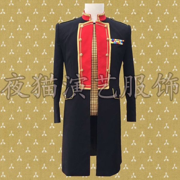 2017 wu yifan with the nightclub style men's windbreaker long men's clothing dj singer performing clothing bars stage costumes, White;black
2017 wu yifan with the nightclub style men's windbreaker long men's clothing dj singer performing clothing bars stage costumes, White;black