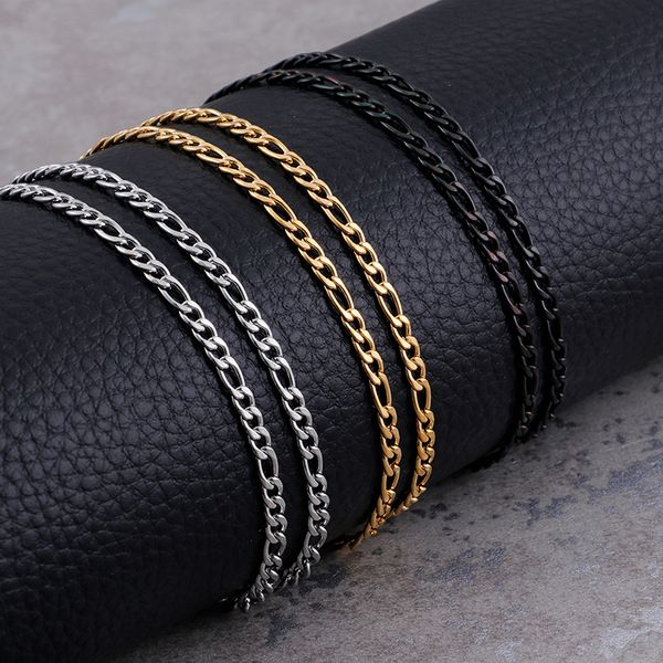 3mm width stainless steel figaro chain gold/silver/black trendy necklaces hip hop wholesale jewelry 2018
3mm width stainless steel figaro chain gold/silver/black trendy necklaces hip hop wholesale jewelry 2018