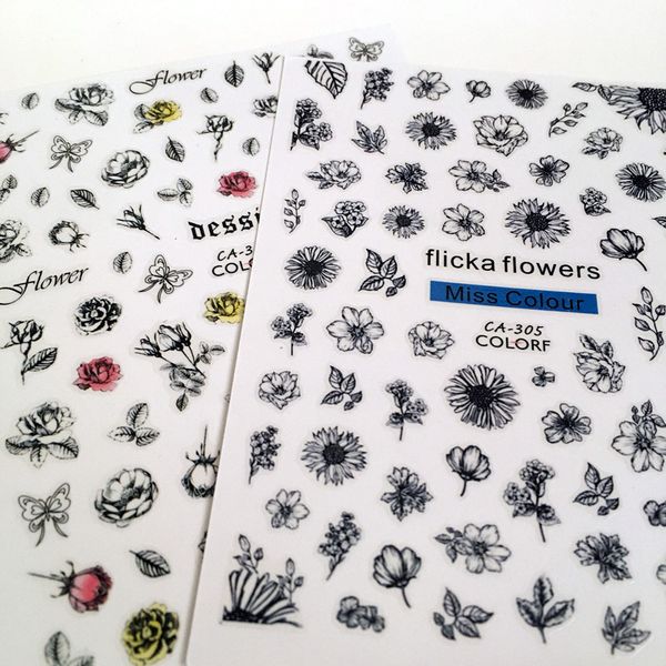 ca-304-305 sketch flower 3d nail art sticker nail decal stamping export japan designs rhinestones decorations, Black
ca-304-305 sketch flower 3d nail art sticker nail decal stamping export japan designs rhinestones decorations, Black