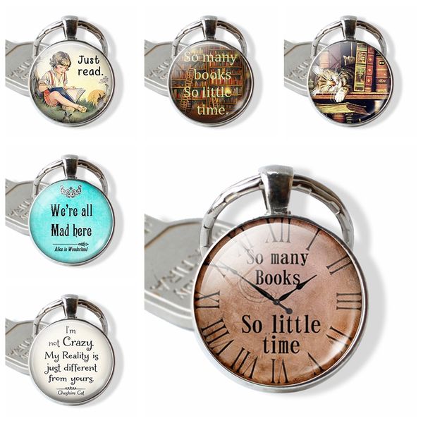 so many books so little time silver plated key chains quote round glass dome pendant keychain key rings holder mans woman gift
so many books so little time silver plated key chains quote round glass dome pendant keychain key rings holder mans woman gift