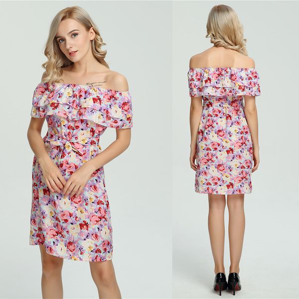 women's clothing 2019 summer fashion plus size floral ruffled slash neck off shoulder dresses for womens sleeveless vintage prom mini d, Black;gray
women's clothing 2019 summer fashion plus size floral ruffled slash neck off shoulder dresses for womens sleeveless vintage prom mini d, Black;gray