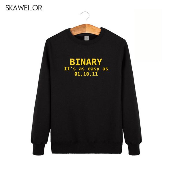 novelty funny men crew neck hoodies binary it's as easy as 01 10 11 nerd geek computing science long sleeve sweatshirts, Black
novelty funny men crew neck hoodies binary it's as easy as 01 10 11 nerd geek computing science long sleeve sweatshirts, Black