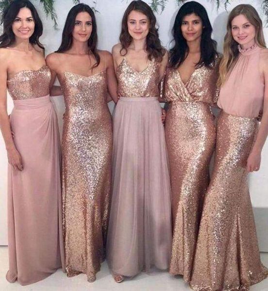 2018 new mermaid mixed order rose god sequined bridesmaid dresses sweetheart v neck pleated chiffon maid of honor gowns floor length, White;pink
2018 new mermaid mixed order rose god sequined bridesmaid dresses sweetheart v neck pleated chiffon maid of honor gowns floor length, White;pink
