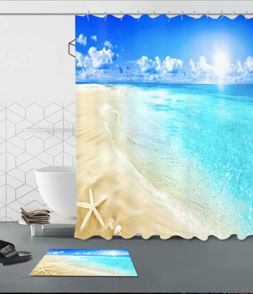 blue sky beach 3d pattern print custom waterproof bathroom modern shower curtain polyester fabric bathroom curtain door mat sets
blue sky beach 3d pattern print custom waterproof bathroom modern shower curtain polyester fabric bathroom curtain door mat sets