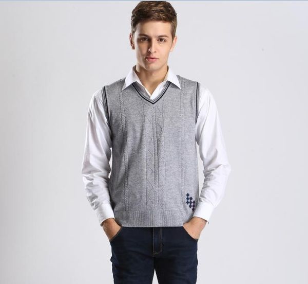 wholesale-autumn men plaid wool sweater vest casual v-neck sleeveless cashmere sweater, White;black
wholesale-autumn men plaid wool sweater vest casual v-neck sleeveless cashmere sweater, White;black