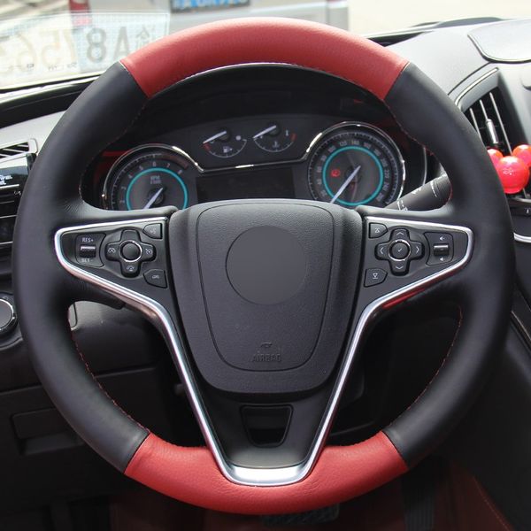 hand-stitched red black genuine leather car steering wheel cover for buick regal opel insignia 2014 2015
hand-stitched red black genuine leather car steering wheel cover for buick regal opel insignia 2014 2015