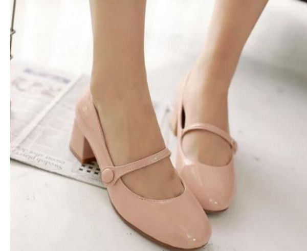 send 2018 summer fashion new style women's single shoes square head coarse heel, Black
send 2018 summer fashion new style women's single shoes square head coarse heel, Black
