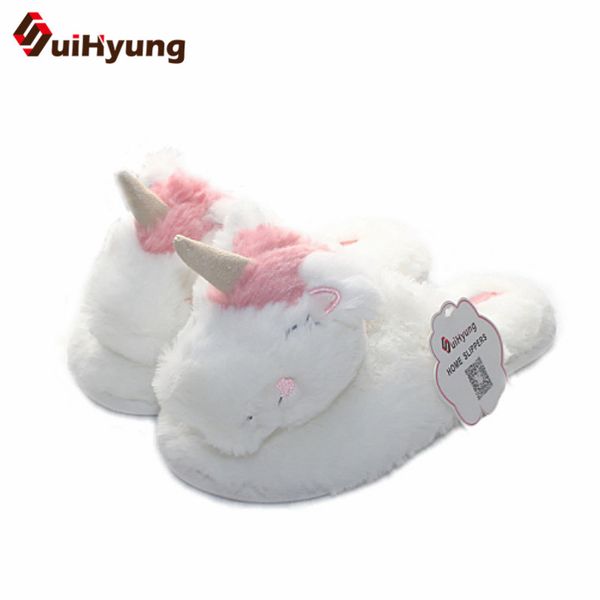 suihyung winter new women's cotton slippers cute unicorn white indoor shoes plush house non-slip soft bottom floor slippers, Black
suihyung winter new women's cotton slippers cute unicorn white indoor shoes plush house non-slip soft bottom floor slippers, Black