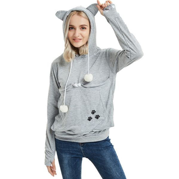2018 new autumn winter fashion sweatshirts cartoon kangaroo big pocket long sleeve women's sweater hooded casual loose pullover xs-4xl, Black
2018 new autumn winter fashion sweatshirts cartoon kangaroo big pocket long sleeve women's sweater hooded casual loose pullover xs-4xl, Black