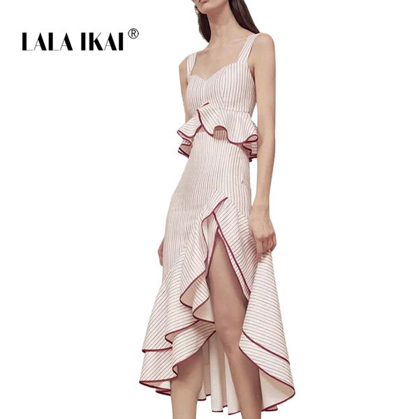 lala ikai brand striped women two piece outfits sleeveless ruffles high waist v neck set vintage irregular party sets swc1645-47, White
lala ikai brand striped women two piece outfits sleeveless ruffles high waist v neck set vintage irregular party sets swc1645-47, White