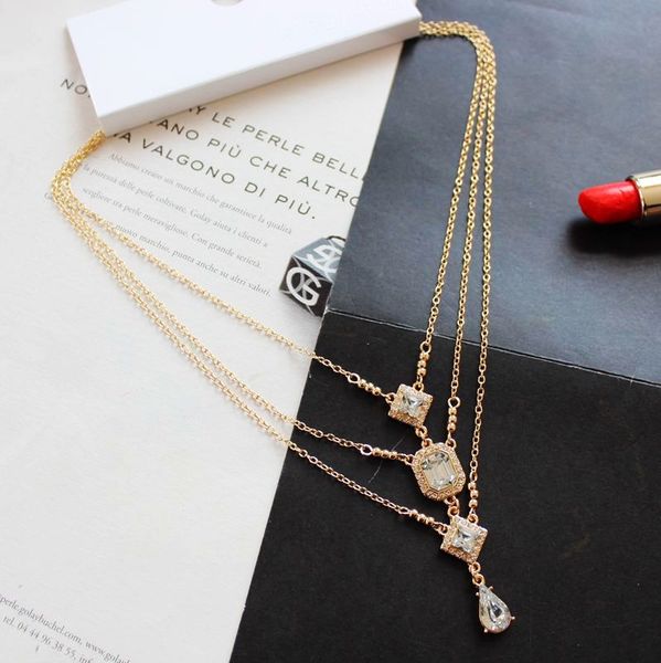 new fashion trendy gold dainty chain geometric water drop long multi layered necklace crystal pendants vintage boho for women, Silver
new fashion trendy gold dainty chain geometric water drop long multi layered necklace crystal pendants vintage boho for women, Silver