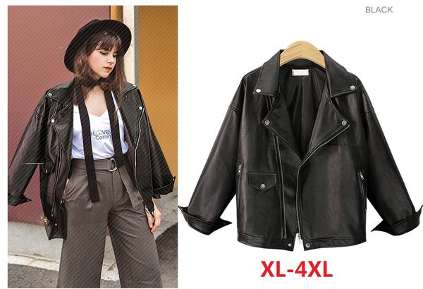 women long sleeve leather coat 2018 autumn winter fashion jacket zipper slim female cardigans coats plus size outwear, Black
women long sleeve leather coat 2018 autumn winter fashion jacket zipper slim female cardigans coats plus size outwear, Black