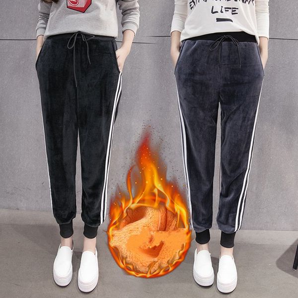 women sports pants winter fleece thickness warm harem female sports trousers running jogging leisure casual pants sweatpants, Black;blue
women sports pants winter fleece thickness warm harem female sports trousers running jogging leisure casual pants sweatpants, Black;blue