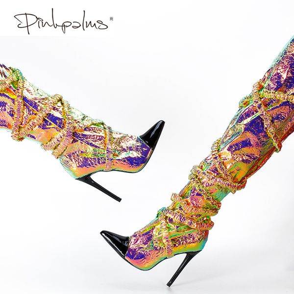 pink palms spring autumn winter shoes women over high boots women thin high heels pointed toe slip on fashion unique boots, Black
pink palms spring autumn winter shoes women over high boots women thin high heels pointed toe slip on fashion unique boots, Black