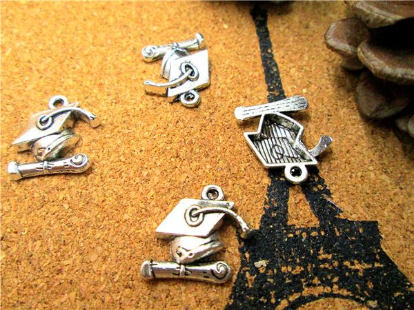 75pcs--graduation charms, antique tibetan silver tone grad cap and diploma charm pendants 17x15mm37x57mm, Bronze;silver
75pcs--graduation charms, antique tibetan silver tone grad cap and diploma charm pendants 17x15mm37x57mm, Bronze;silver