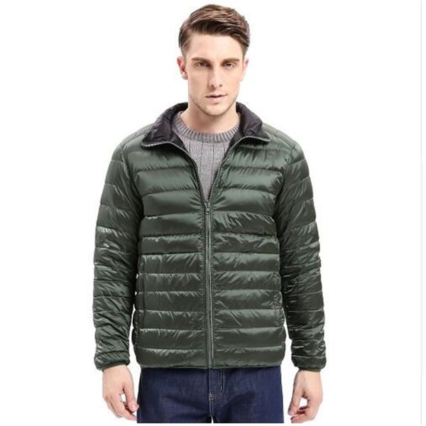 2017 brand new men down coat light fabric down man 90% feather winter double-sided wear jacket ultralight, Black;white