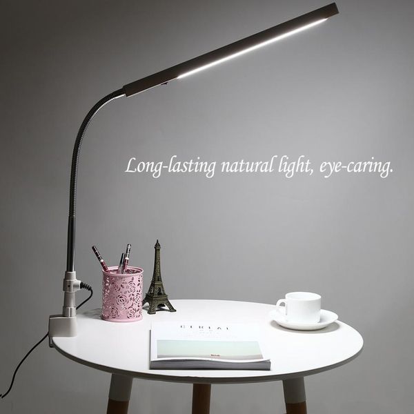 Led Nail Art Desk Lamp Clip Office 360 Degree Rotation Ultra-slim Metal Arm Eye-caring Cold Light Tattoo Nail Art Table Lamp 1pc