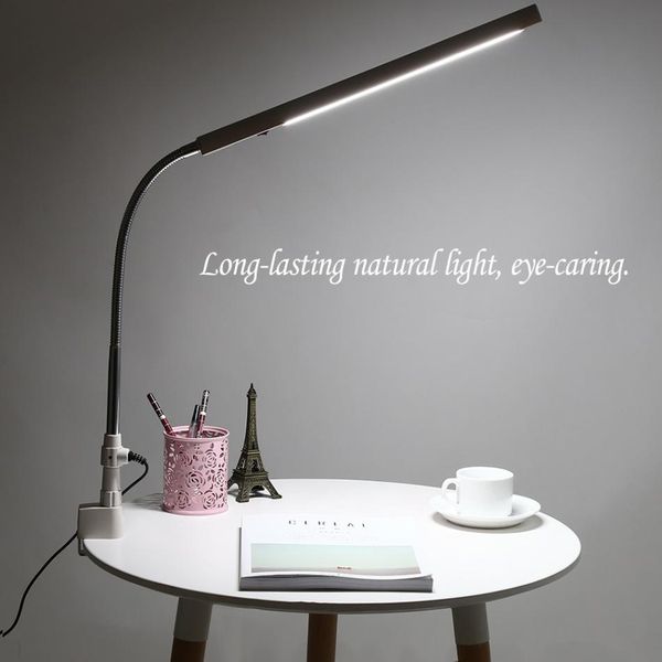 Led Nail Art Desk Lamp Clip Office 360 Degree Rotation Ultra-slim Metal Arm Eye-caring Cold Light Tattoo Nail Art Table Lamp 1pc