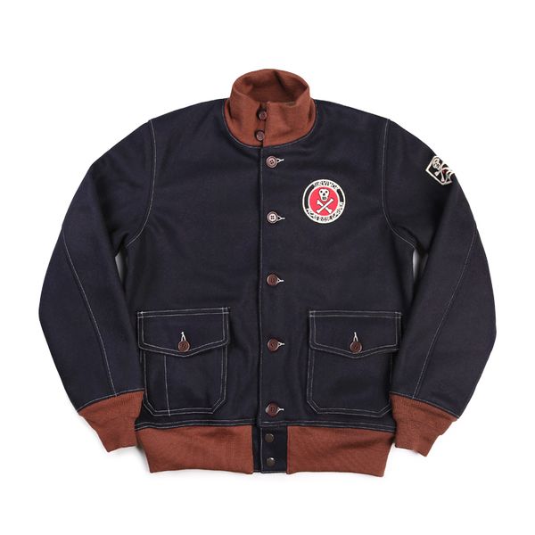 read the description us a1 style 980 gsm vintage wool jacket, Black;brown 
read the description us a1 style 980 gsm vintage wool jacket, Black;brown