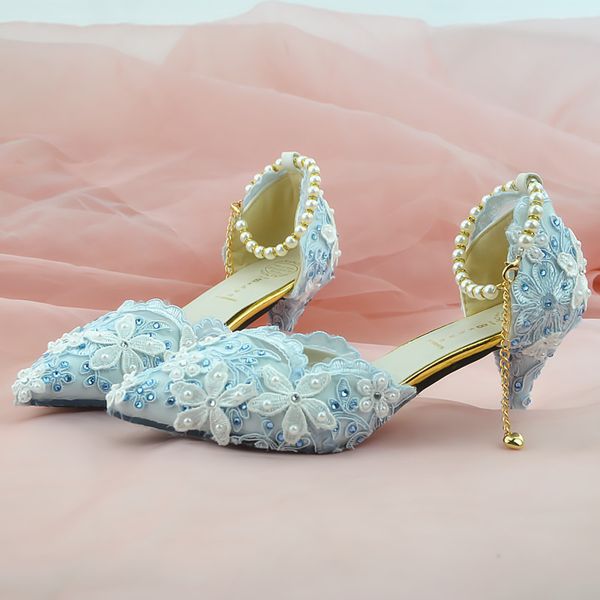 new fashionl lake blue lace flowers women high heel pumps pointed toe lady wedding shoes beading pearls sandals kitten heels plus size, Black
new fashionl lake blue lace flowers women high heel pumps pointed toe lady wedding shoes beading pearls sandals kitten heels plus size, Black