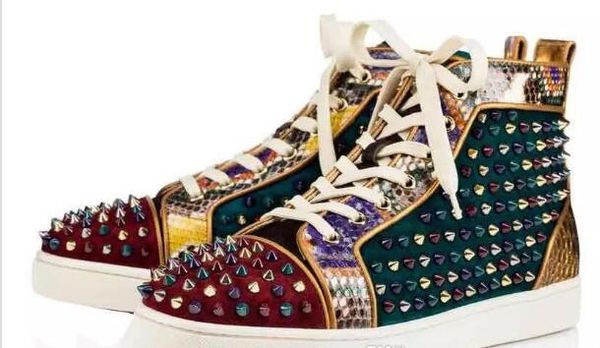 Mutil spikes Hi Top Studded Spikes Casual Flats Red Bottom Luxury Shoes New For Men and Women Party Designer Sneakers Lovers Genuine Leather
Mutil spikes Hi Top Studded Spikes Casual Flats Red Bottom Luxury Shoes New For Men and Women Party Designer Sneakers Lovers Genuine Leather