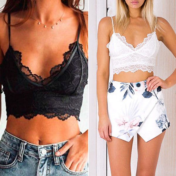 2017 new fashion lace lady fashion bralette caged back cut out strappy padded bra bralet vest crop top, White
2017 new fashion lace lady fashion bralette caged back cut out strappy padded bra bralet vest crop top, White