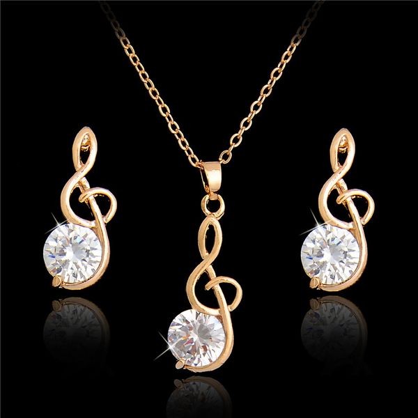 women jewelry gold-color romantic musical note pendant crystal necklace earrings cubic zirconia jewelry sets for women, Silver
women jewelry gold-color romantic musical note pendant crystal necklace earrings cubic zirconia jewelry sets for women, Silver