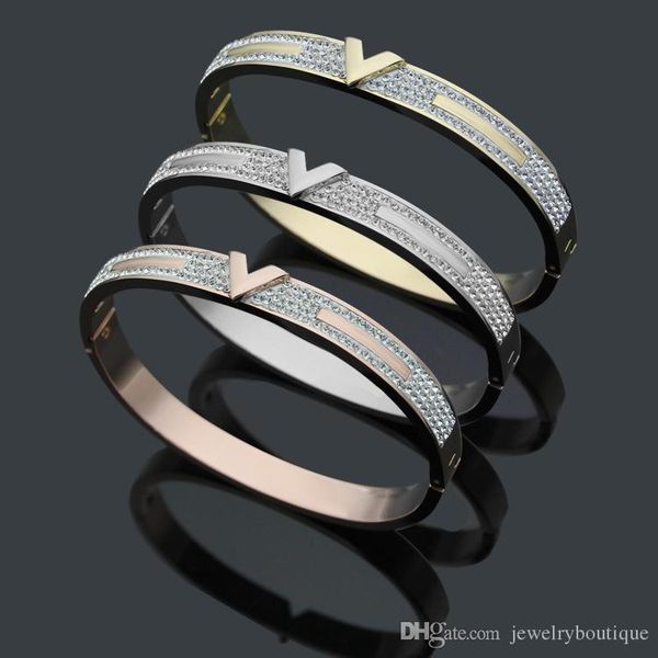 New design bangle with diamonds and V style in Top quality braclet for women and man jewelry size 5.9*4.8cm PS5226
New design bangle with diamonds and V style in Top quality braclet for women and man jewelry size 5.9*4.8cm PS5226