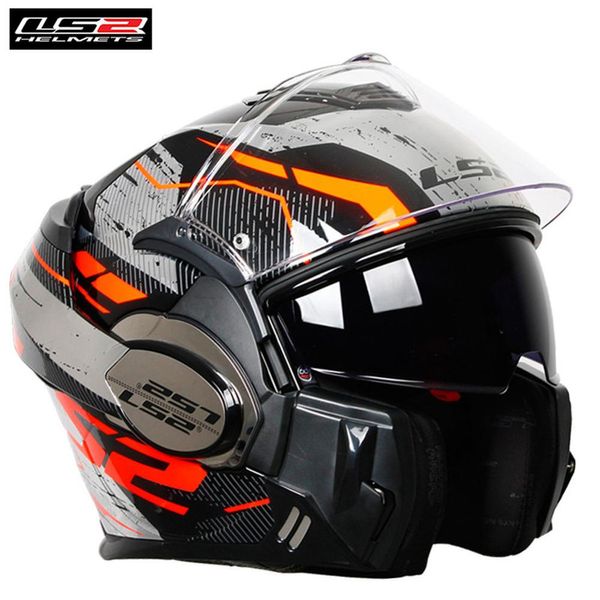 

ls2 180 degree flip-front modular design valiant ff399 motorcycle helmet convertible racing casque casco moto capacetes cruiser