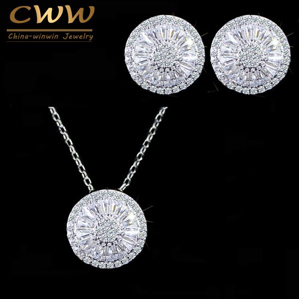 cwwzircons cz crystal women fashion jewellery shiny round cubic zircon necklace and earring jewelry set t039, Silver
cwwzircons cz crystal women fashion jewellery shiny round cubic zircon necklace and earring jewelry set t039, Silver
